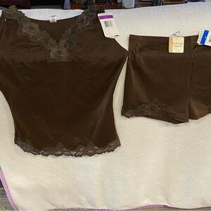 Flexees Brown Shapewear Set with Lace Trim